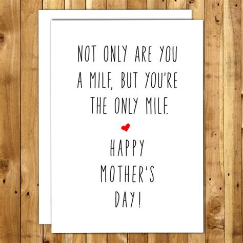 Milf Mothers Day Card. For Wife. For Girlfriend. For Spouse.